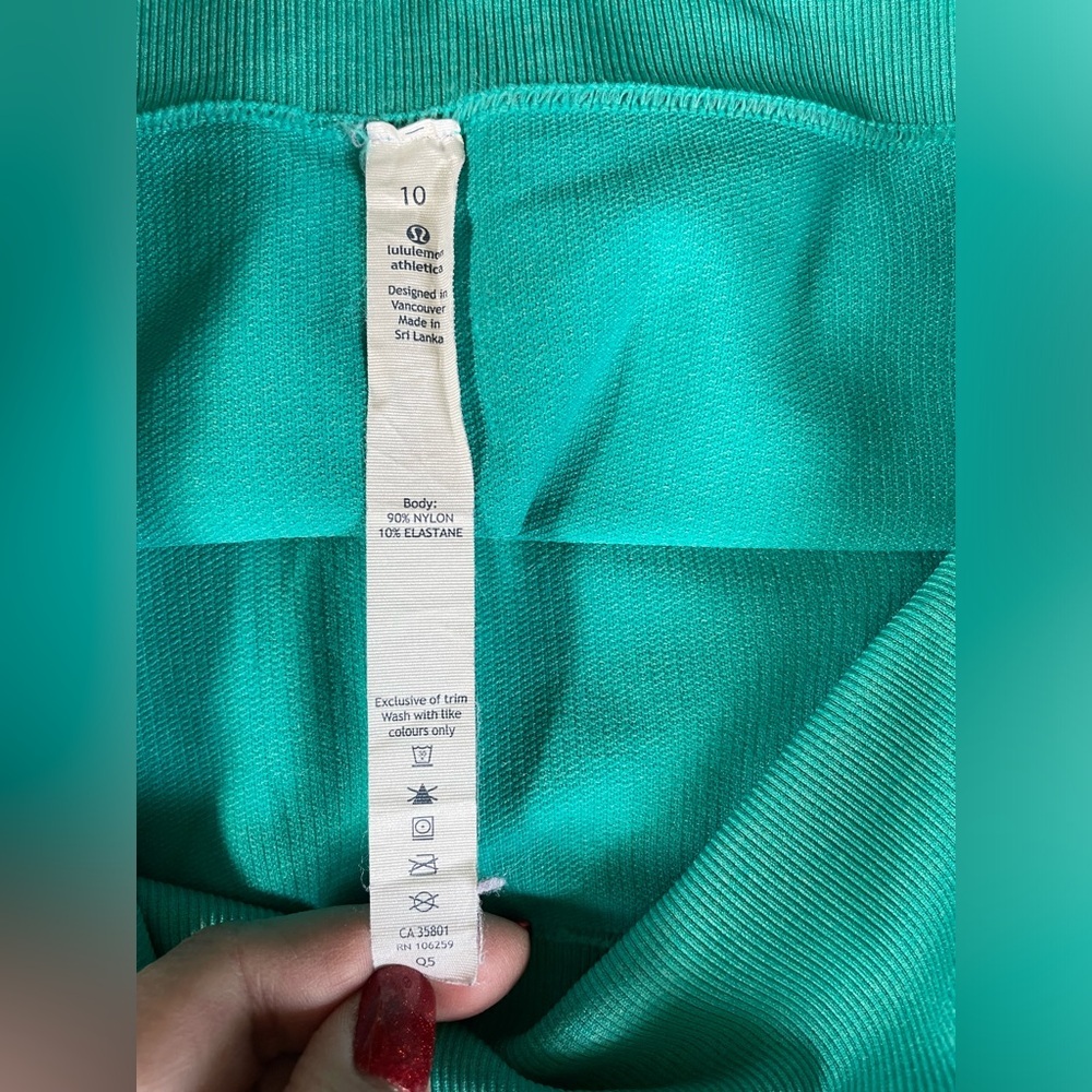 Lululemon In The Flow Crop II Leggings, Size 10, Heathered Blue Tropics - Picture 10 of 12